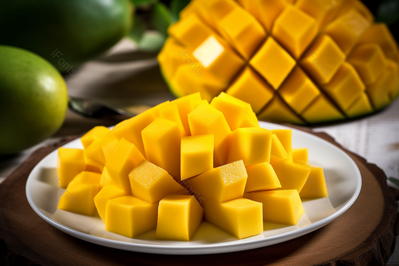 美味的切丁芒果实拍摄影图,高清,摄影图,摄影图片,图片大全,摄影图免费下载